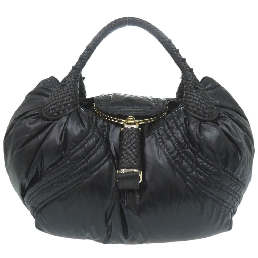Fendi Mont Cles Spy Bag Nylon Leather Black Handbag