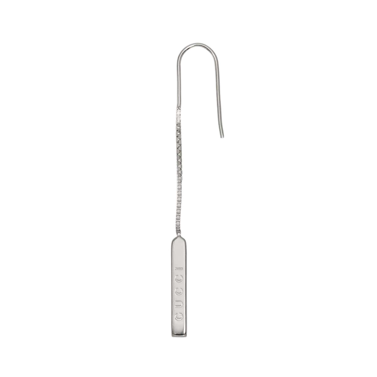 Gucci Lariat Earrings 18k WG White Gold 750 Only Pierced