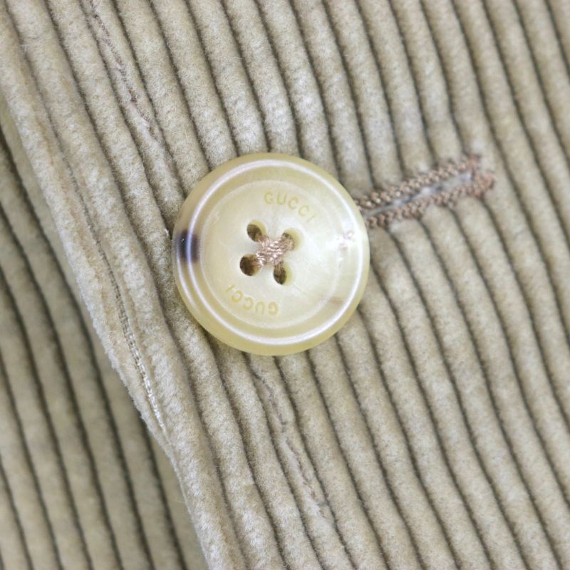  Gucci Tom Ford Period Logo Buttons Corduroy Single Jacket Tailored Jacket