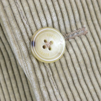  Gucci Tom Ford Period Logo Buttons Corduroy Single Jacket Tailored Jacket