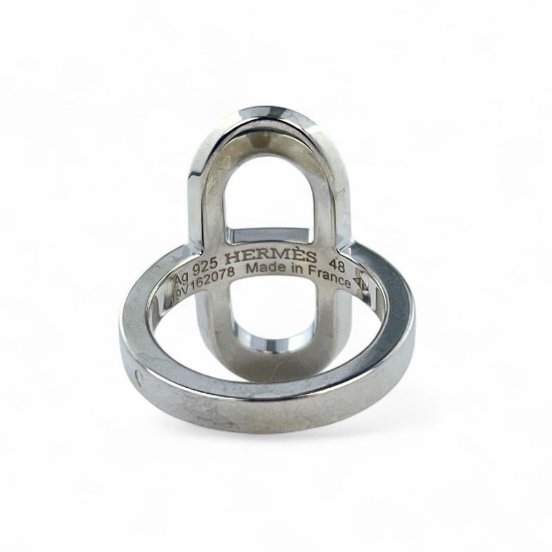 Hermes Ever Chaine D'ancre PM Sv925 Ring - Ring Silver 48 Size Equivalent To
