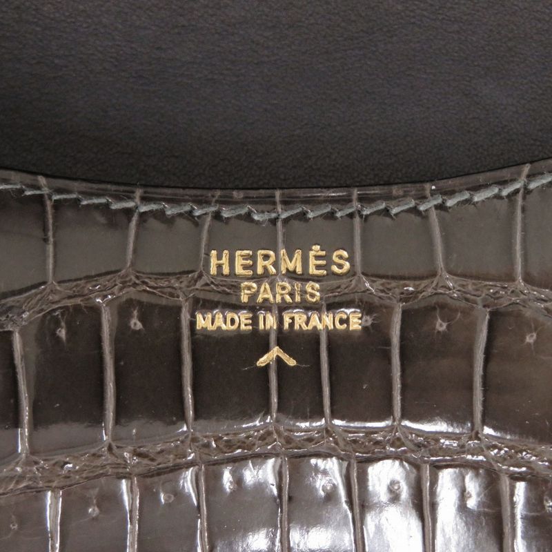 Hermes Paula Porosas Grayish Gold Hardware Shoulder Bag 1143 Hermes