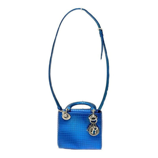 Dior Lady Metallic Shoulder Bag Blue