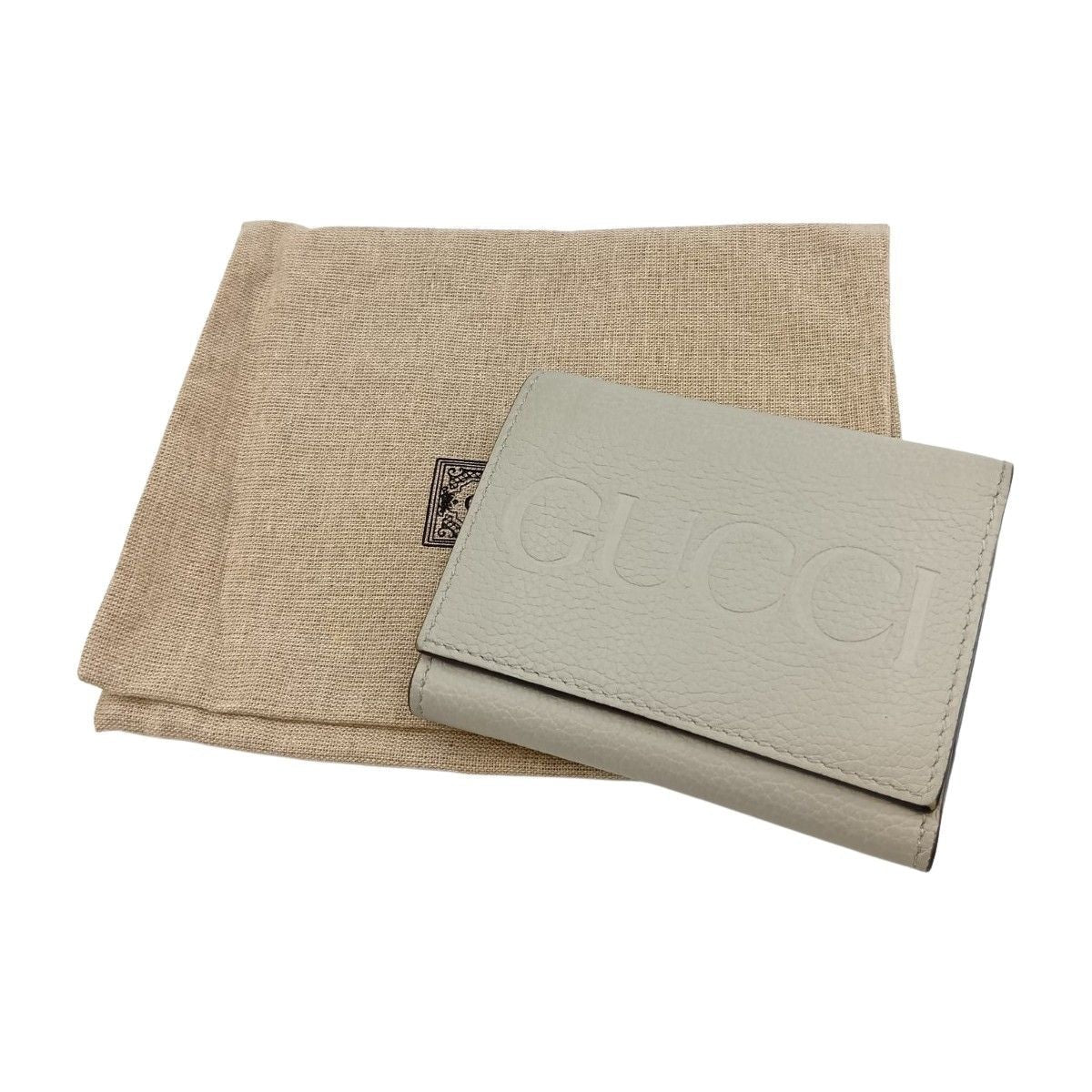 Gucci Embossed Logo Mini Wallet Trifold Ivory
