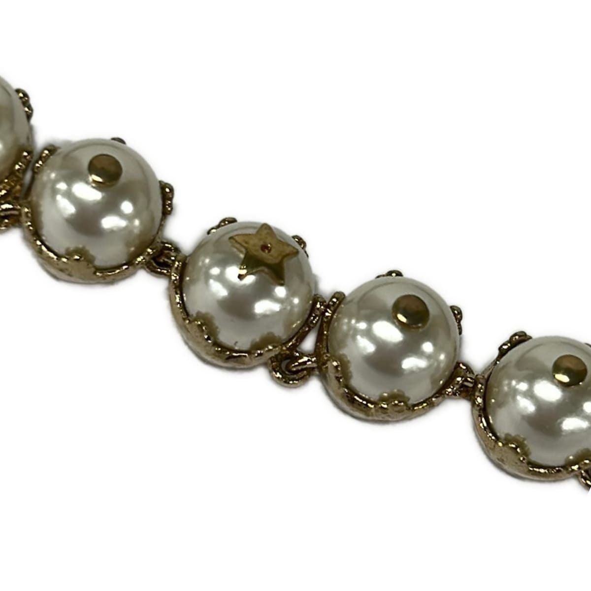 Dior Choker D-renaissance Black Gold Ivory Faux Pearl Necklace