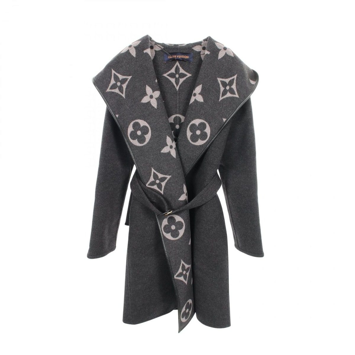 Louis Vuitton Footed Wrap Coat Giant Monogram Wool Dead