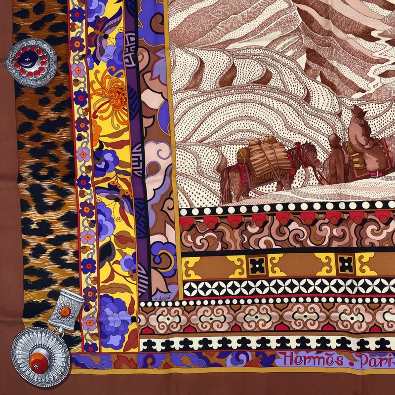 Hermes Carre 90 LA Femme AUX Semelles DE VENT Woman With Wind's Sole Scarf Silk