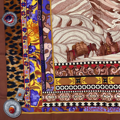 Hermes Carre 90 LA Femme AUX Semelles DE VENT Woman With Wind's Sole Scarf Silk