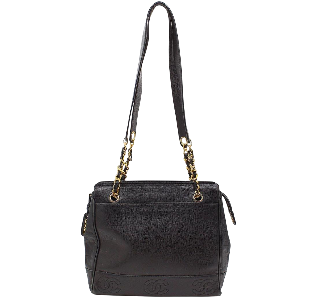 Chanel Triple Coco Mark Caviar Skin Shoulder Bag