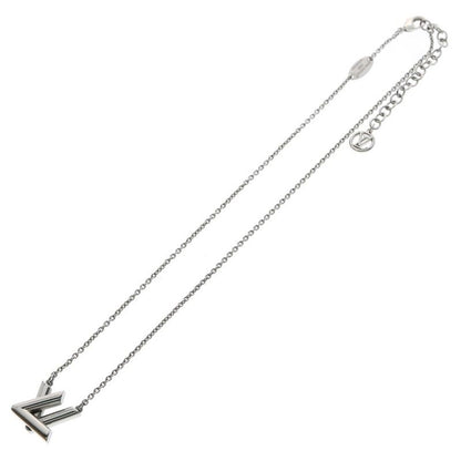 Louis Vuitton Go-14 LV Logo Chain Necklace Silver M01872 Le0274