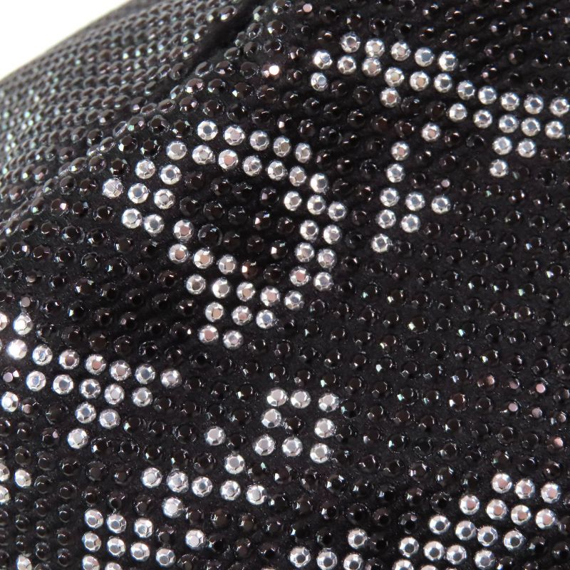 Prada 2021 2hc137 Logo Rhinestone Re-nylon Bucket Hat Black XL Made In Italy