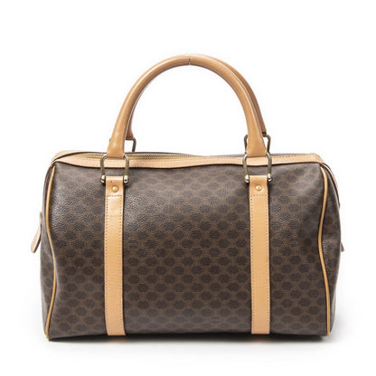 Celine Vintage Small Boston Brown Beige Macadam Canvas — view 5