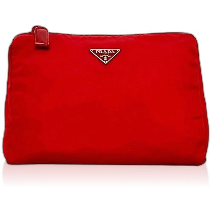 Prada Pouch Red Tessuto Case Nylon 60