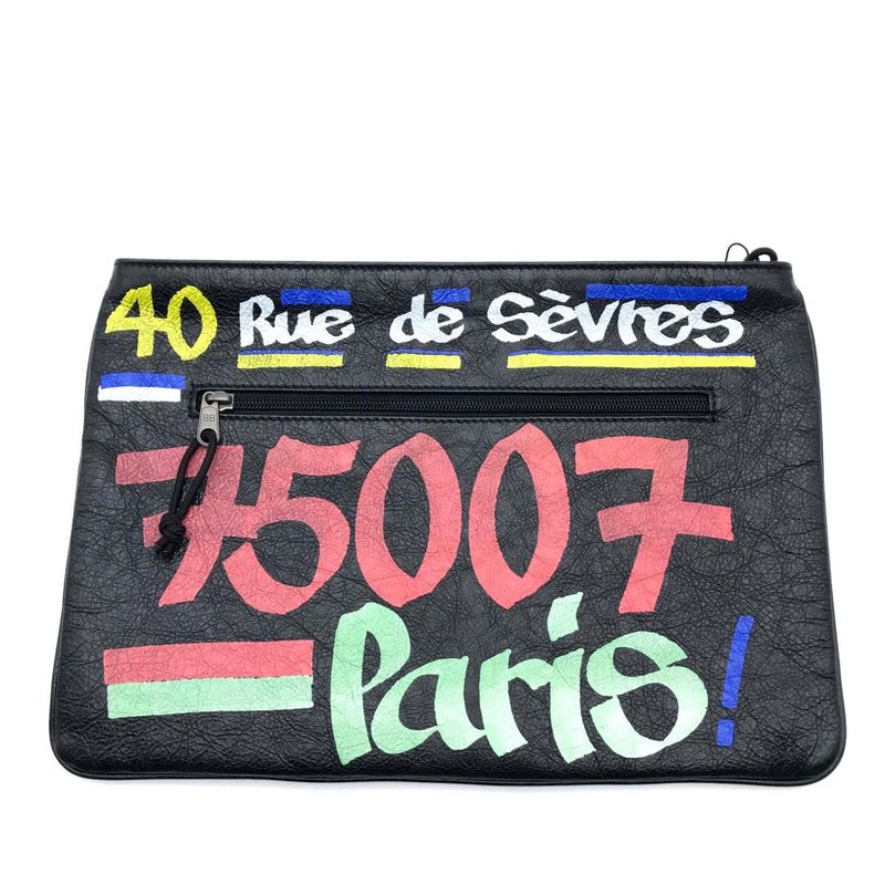 Balenciaga Graffiti Paint Explorer Clutch Bag