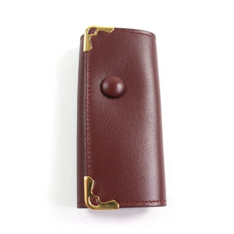 Cartier Must De Cartier 4-ring Leather Key Case Bordeaux With Box Made In Spain