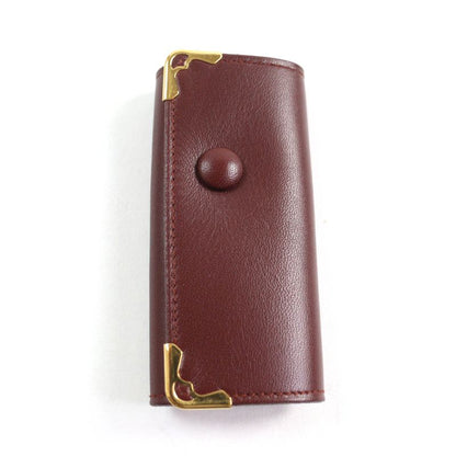 Cartier Must De Cartier 4-ring Leather Key Case Bordeaux With Box Made In Spain