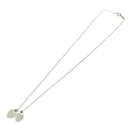 Tiffany & Co Silver Return to Mini Double Heart Necklace 3.0g 925 Engraved