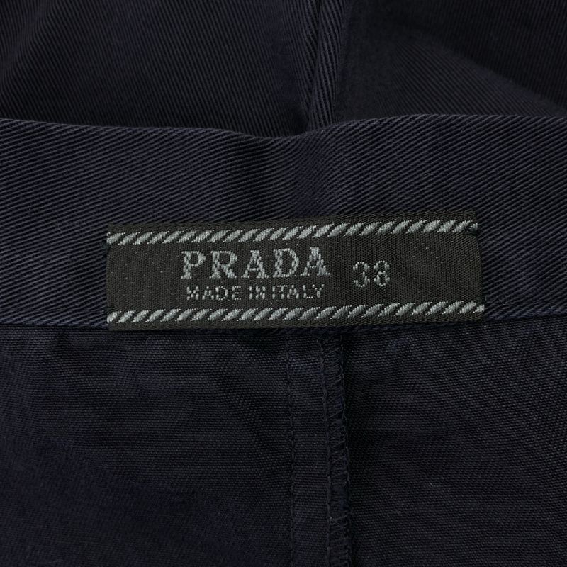 Prada - Cotton Side Slit Long Skirt - 38 - Navy - Women