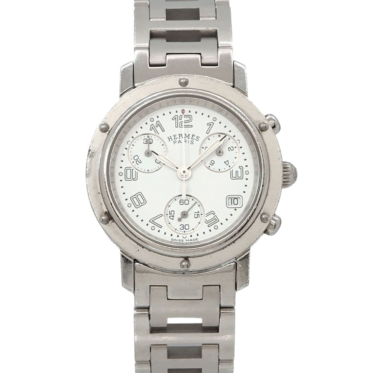 Hermes Clipper Chronograph Vintage Watch Date Quartz