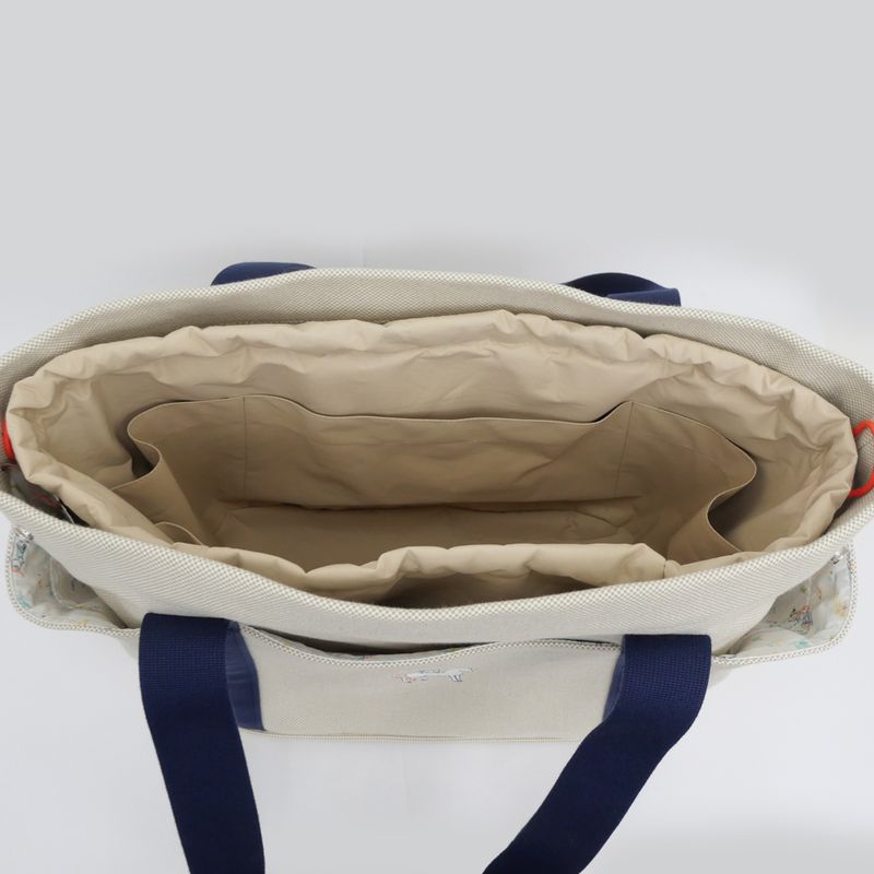 Hermes Cabrio Mother's Bag Toile Ash Gripe Lou Navy Tote Bag Canvas