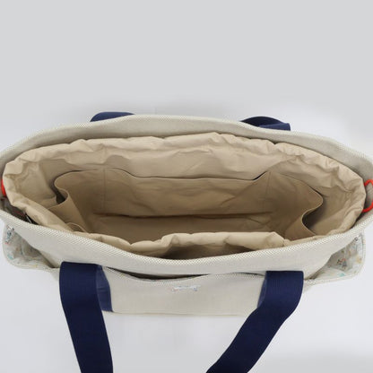 Hermes Cabrio Mother's Bag Toile Ash Gripe Lou Navy Tote Bag Canvas