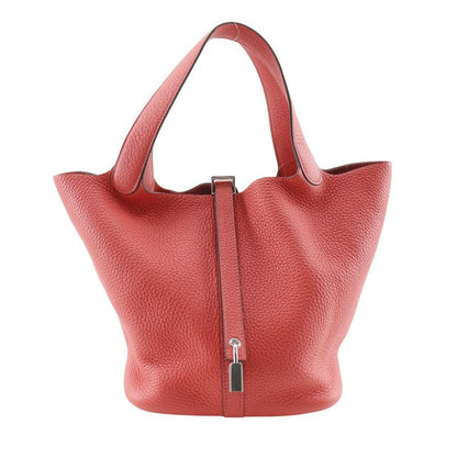 Hermes Picotin Lock 22mm (0.87in) Taurillon Clemence Red D Ladies Handbag