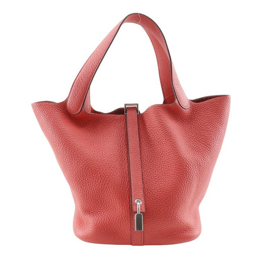 Hermes Picotin Lock 22mm (0.87in) Taurillon Clemence Red D Ladies Handbag