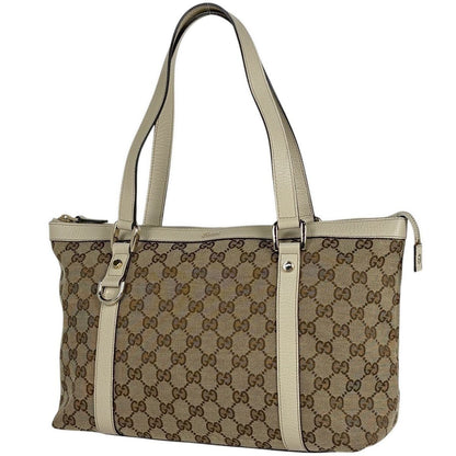 Gucci GG Pattern Tote Canvas Beige Ivory
