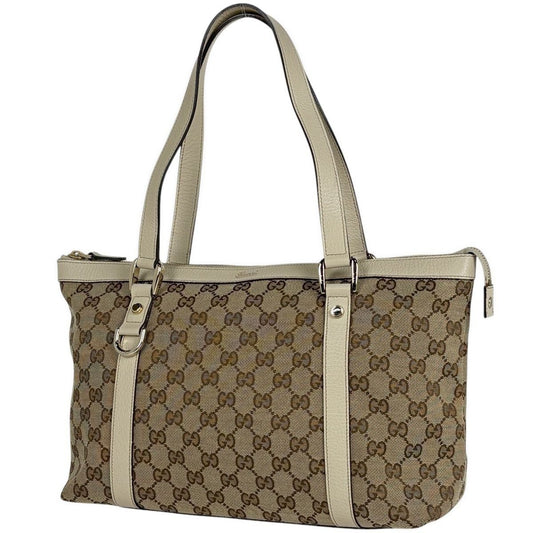 Gucci GG Pattern Tote Canvas Beige Ivory