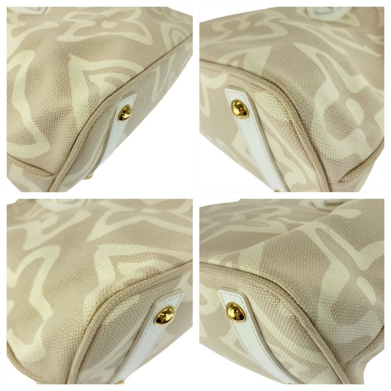 Louis Vuitton Taisienne GM Beige Cream Canvas/leather M95675 Tote Bag Shoulder