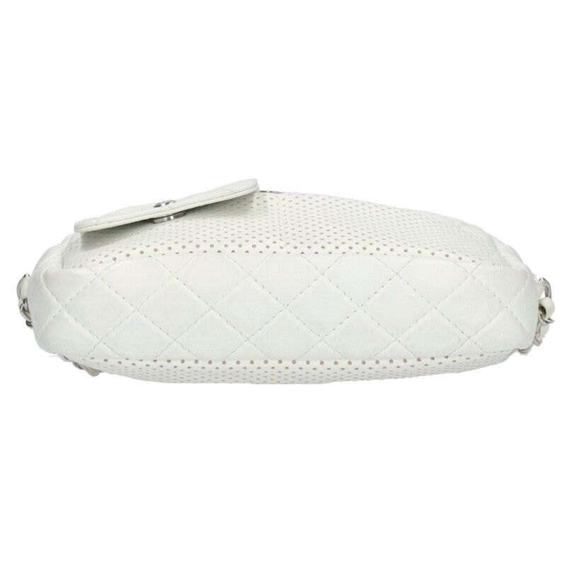 Chanel Lamb Skin Perforated Leather Shoulder Bag Women