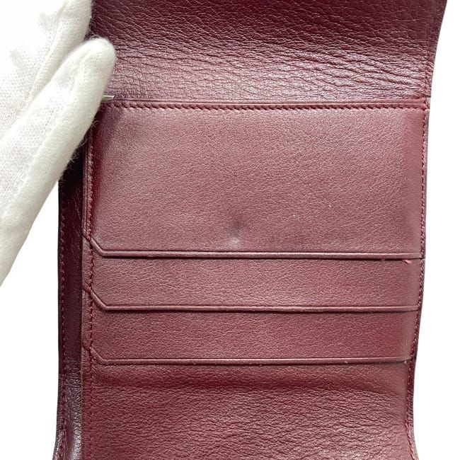 Cartier Trifold Wallet Black Cabochon Double Hook Leather Preowned