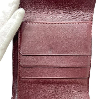 Cartier Trifold Wallet Black Cabochon Double Hook Leather Preowned