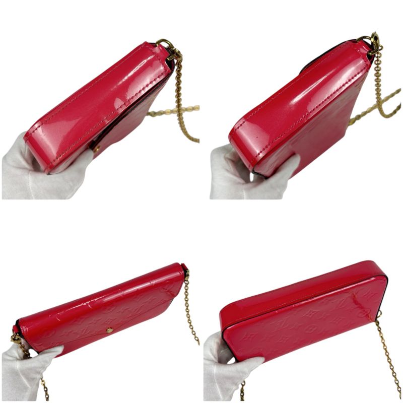 Louis Vuitton Pochette Felicie Chain Shoulder Bag Chain Wallet Vernis Patent