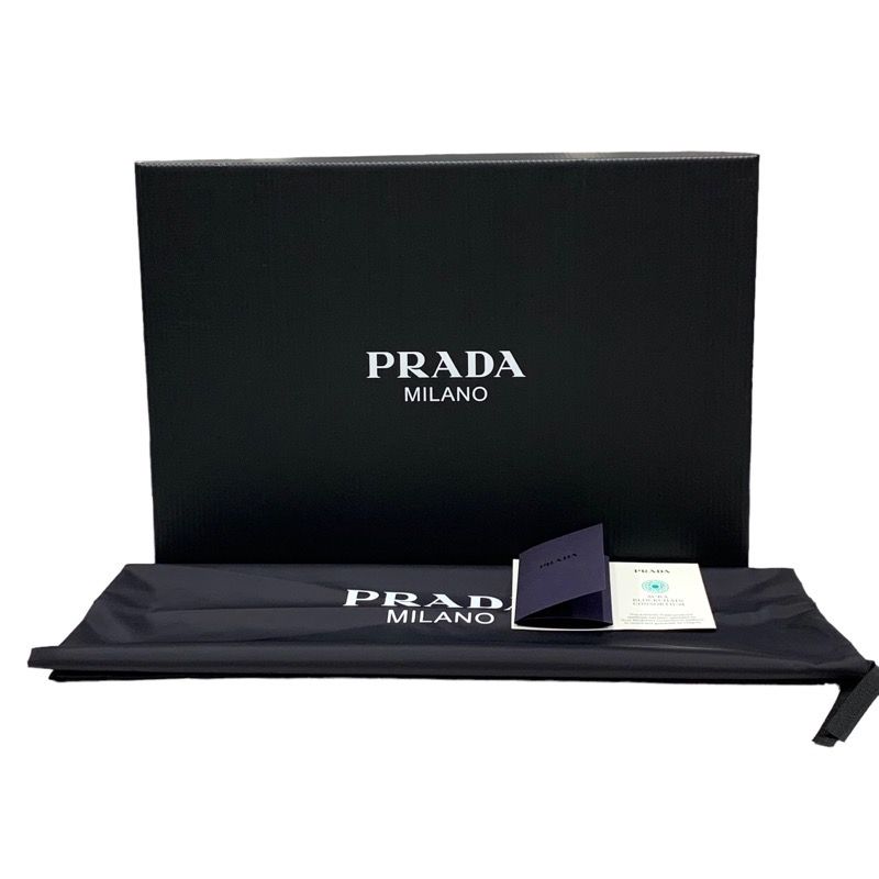 Prada Sneakers Shoes Leather Black White Black Unused Triangle Logo
