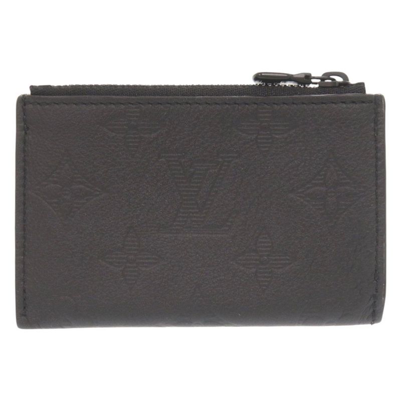 Louis Vuitton Coin Card Holder Monogram Shadow M82245 IC Chip Black Coin Case