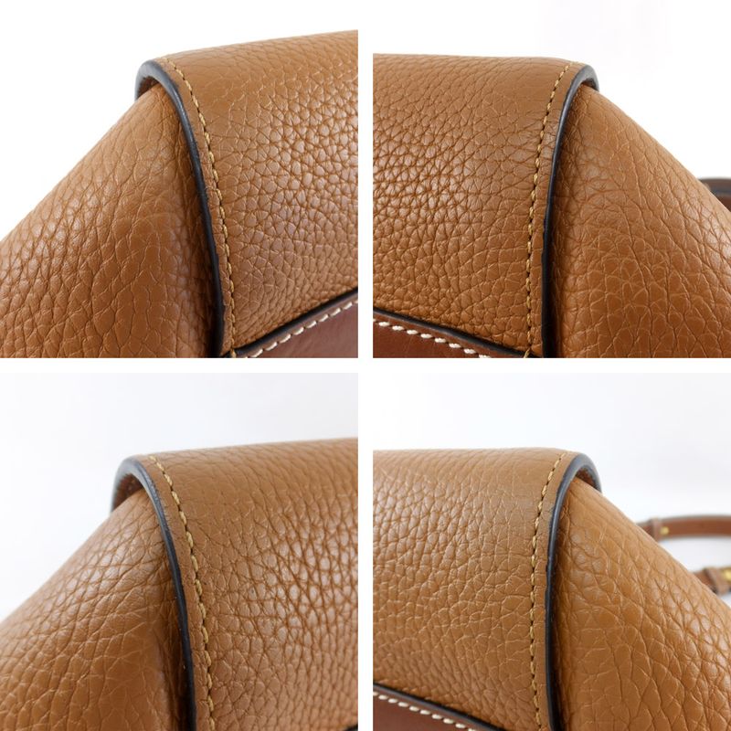 Loewe Hammock Small Handbag Shoulder - 2WAY Leather Brown Gold