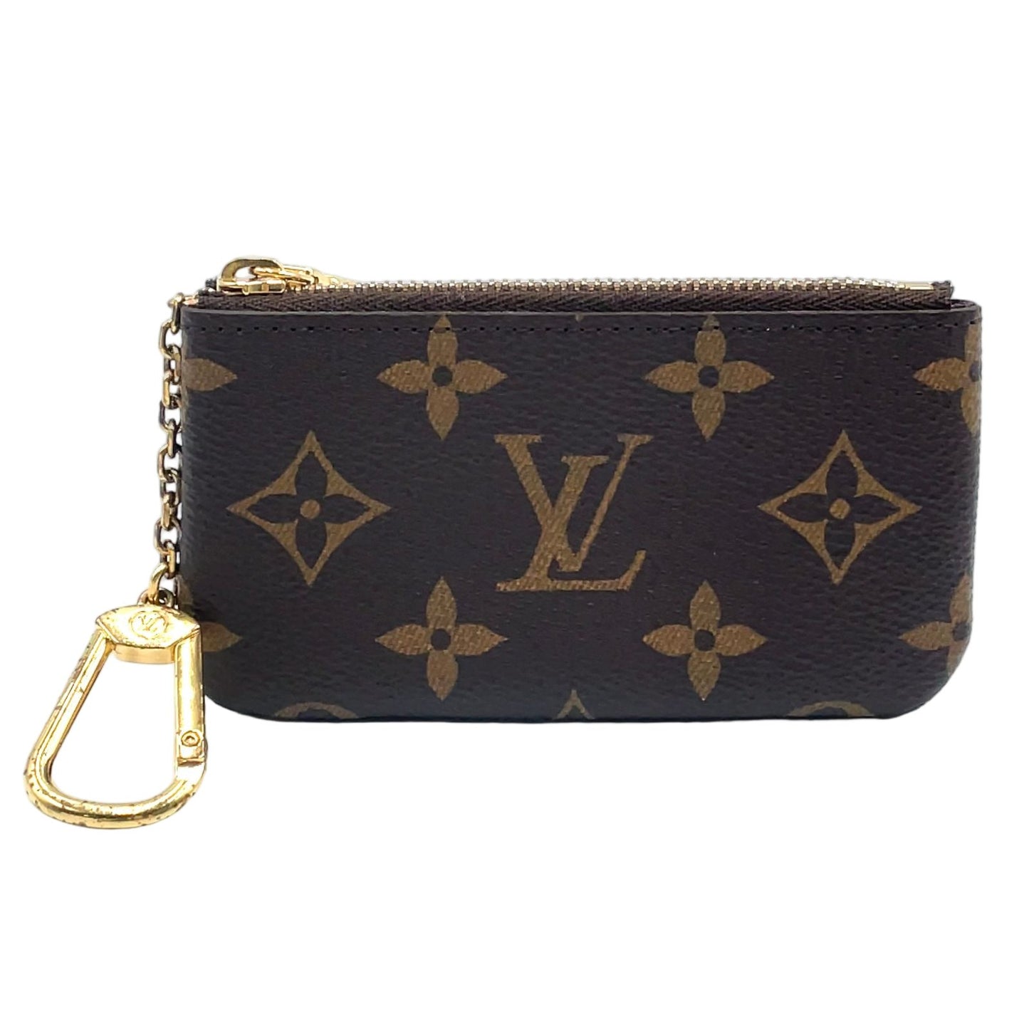 Louis Vuitton Pochette Cles Monogram Brown Coin Case Gold