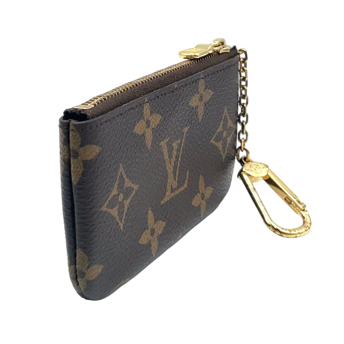 Louis Vuitton Pochette Cles Monogram Brown Coin Case Gold — view 2