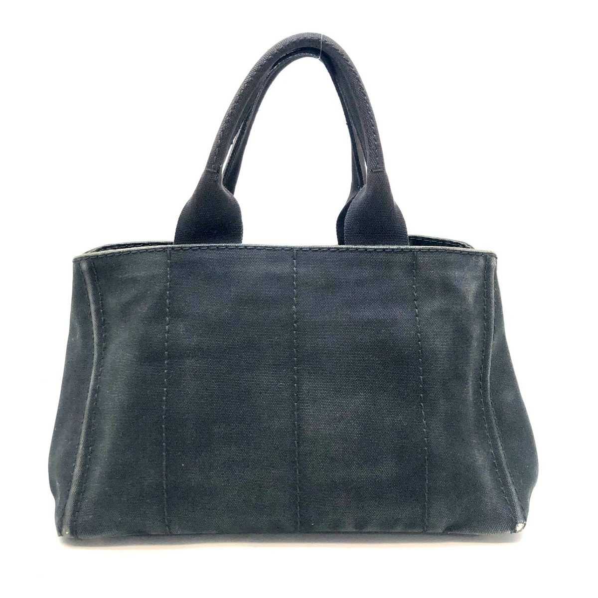 Prada Handbag Canvas Black Canapa Tote Travel Mothers Business — view 3
