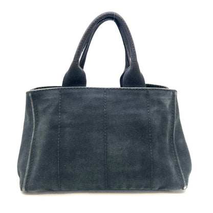 Prada Handbag Canvas Black Canapa Tote Travel Mothers Business — view 3