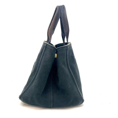 Prada Handbag Canvas Black Canapa Tote Travel Mothers Business — view 4