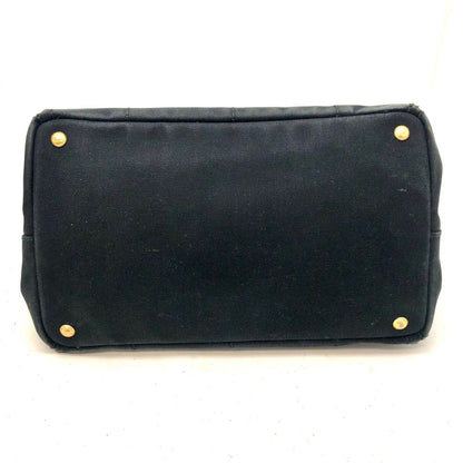 Prada Handbag Canvas Black Canapa Tote Travel Mothers Business — view 6