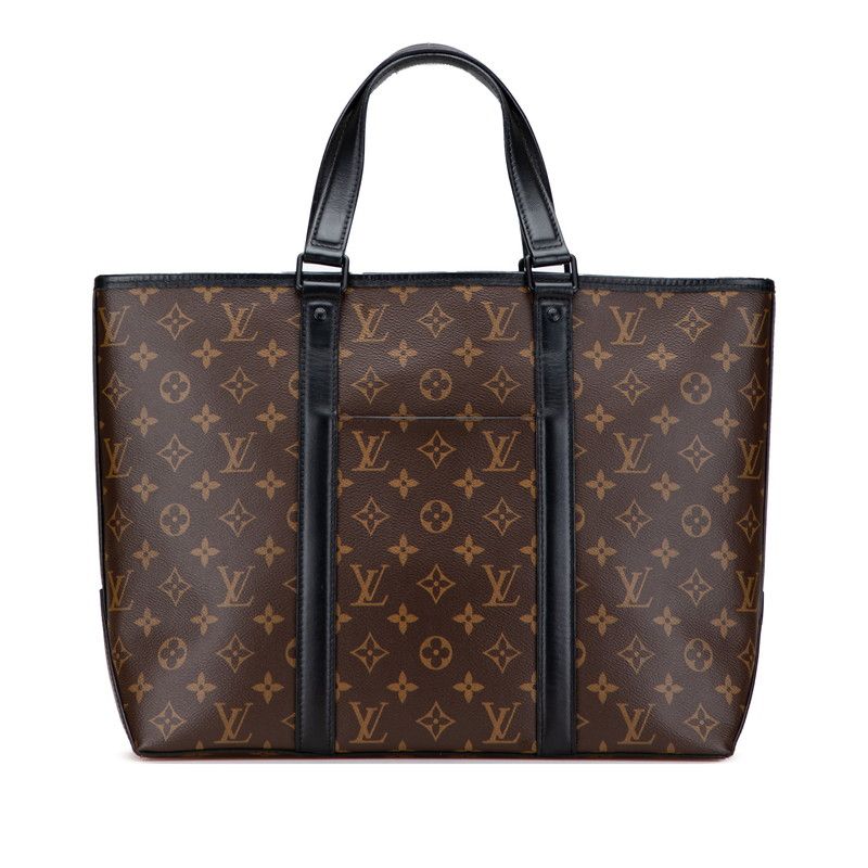 Louis Vuitton Monogram Macassar Weekend Tote PM M45734 Brown Black PVC Leather