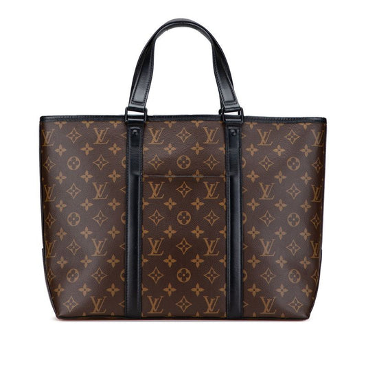 Louis Vuitton Monogram Macassar Weekend Tote PM M45734 Brown Black PVC Leather