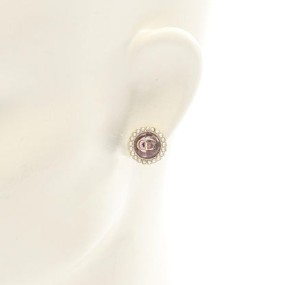 Dior Earrings Petit CD Baroque Gold Pink. White — view 4