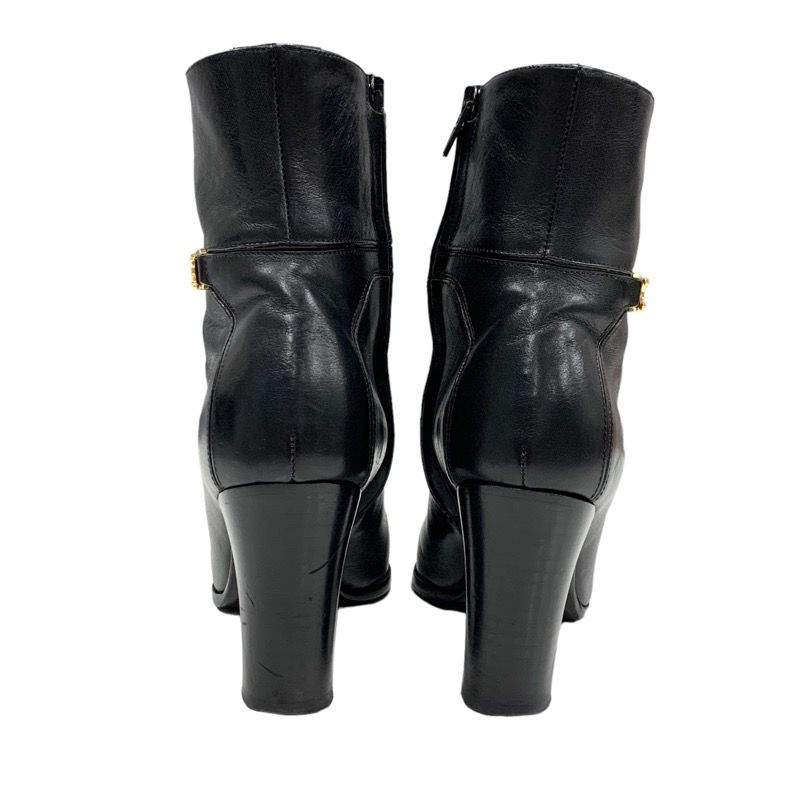 Celine Boots Short Boots Shoes Leather Black Gold Triomphe