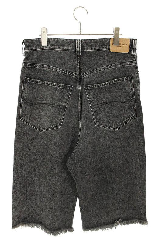 Balenciaga 657621 Tbp47 Cut-off Denim Half Pants Men's XS