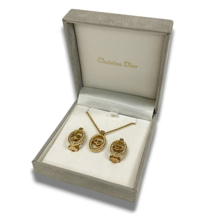 Dior C3 Necklace and Earrings Set with CD Logo