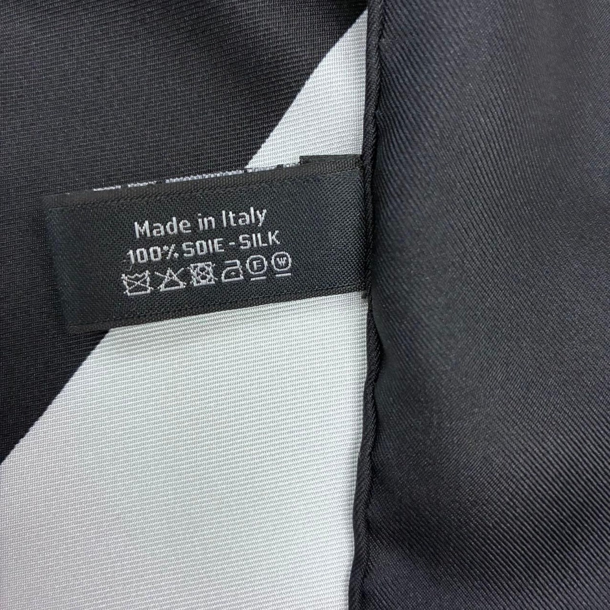 Chanel Silk% Large Scarf CC Logo Mademoiselle White Black — view 8